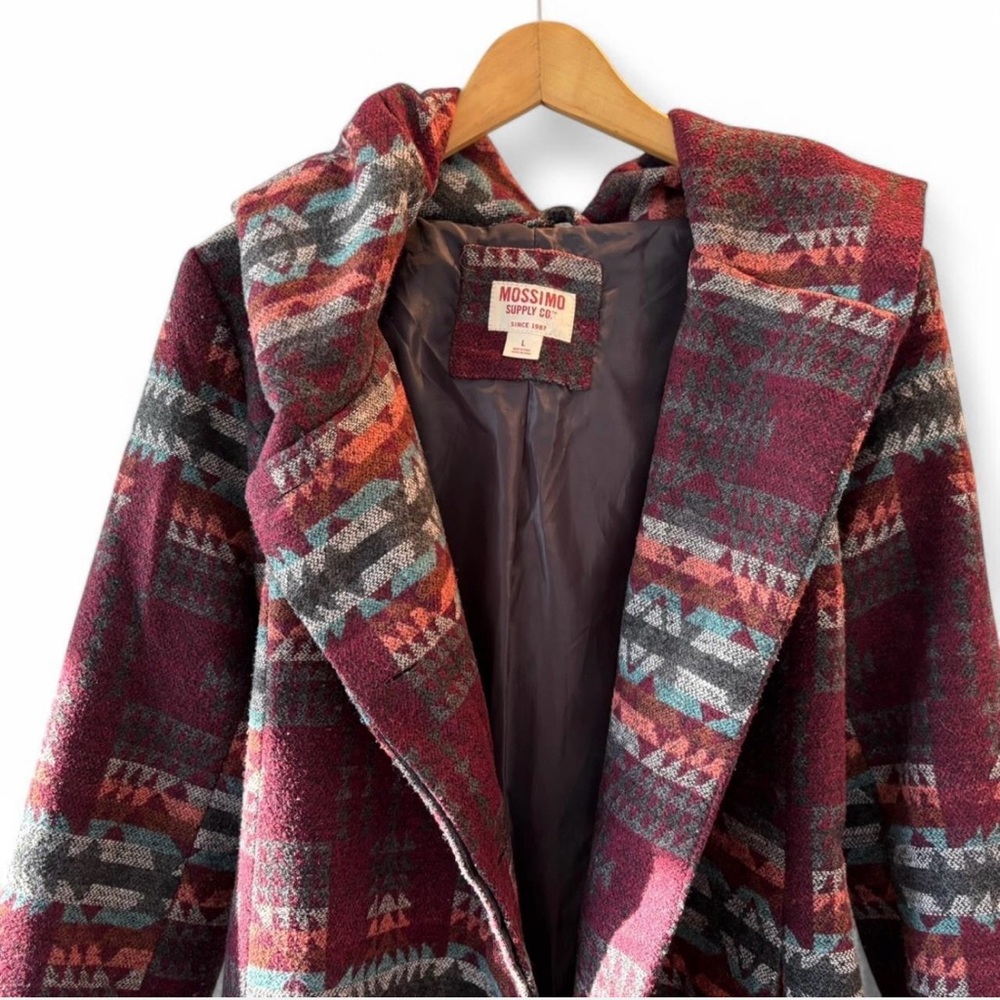 Mossimo Hooded Aztec Pattern Coat - image 1